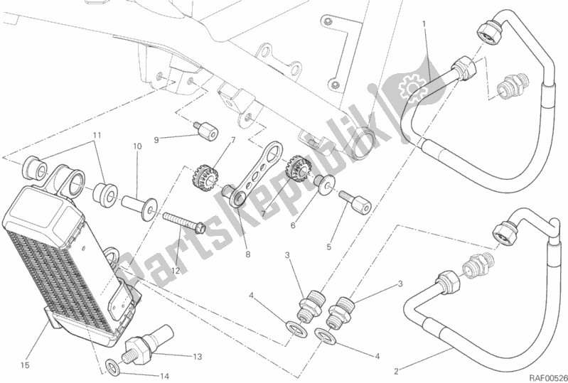 Tutte le parti per il Radiatore Dell'olio del Ducati Scrambler Full Throttle 803 2015